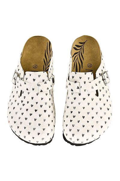 NOOSY Papuci de damă cu design Little Hearts imprimați