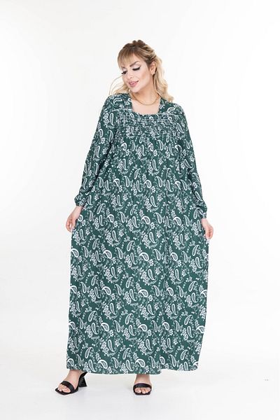 mervemoda Women's Long Sleeve Plus Size Summer Woven Dress