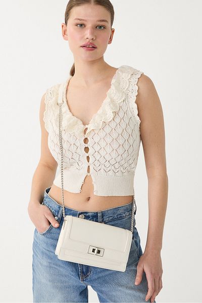Stradivarius Crossbody bag with flap and painted closure