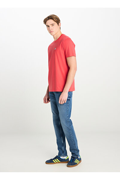 Lee Μπλουζάκι με κανονική εφαρμογή Crew Neck - Ανδρικό υφασμάτινο γιακά με λογότυπο Patch