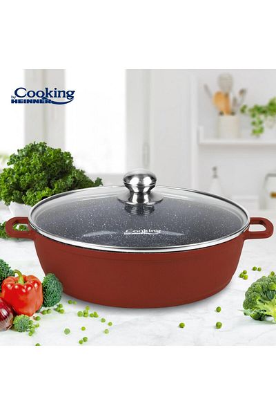 Cooking by Heinner CAST ALUMINUM SHALLOW POT+LID 40x9.8 CM, 11 L, CALABRIA