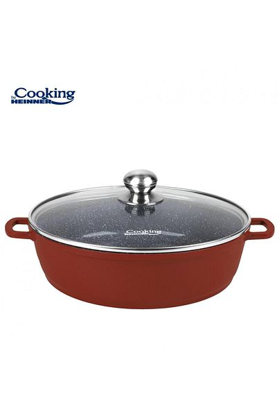 Cooking by Heinner CAST ALUMINUM SHALLOW POT+LID 40x9.8 CM, 11 L, CALABRIA