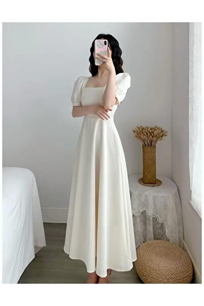 Styling Park Kısa Kol Midi Boy Kloş Davet Balo Mezuniyet Özel Gün Elbisesi