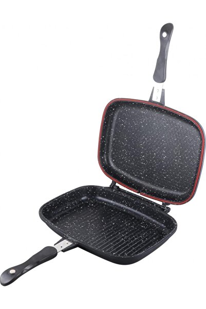 Cooking by Heinner TIALA GRIL DUBLA DUBLA, ALUMINIU FORTA, 32x24x7,5 CM, DARK LINE CLASSIC