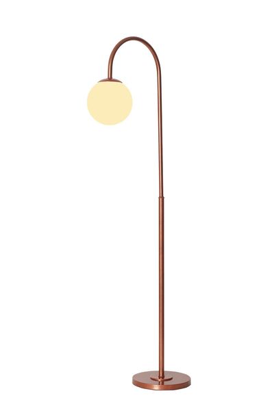 Luzarana Amor Bakır Metal Gövde Beyaz Camlı Tasarım Lüx Yerden Aydınlatma Lambader