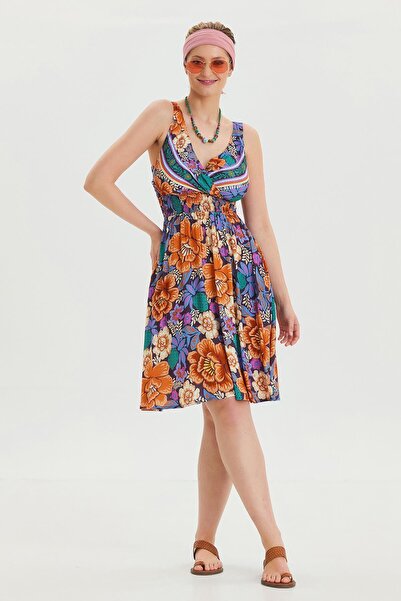 Los banditos Φόρεμα Bohemian Style με διπλό στήθος V-λαιμόκοψη