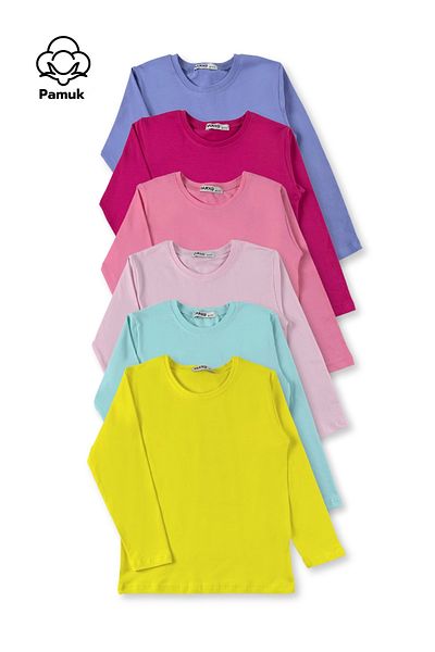 MK Mukko Kids Set de 6 fete și băieți, tricou Badi cu design de bază simplu