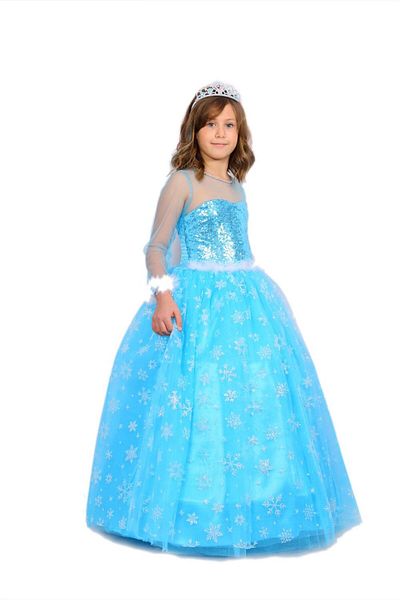 BUTİKHAPPYKİDS Rochie albastră Elsa pentru fete Rochie de seară umflată Tarlatan