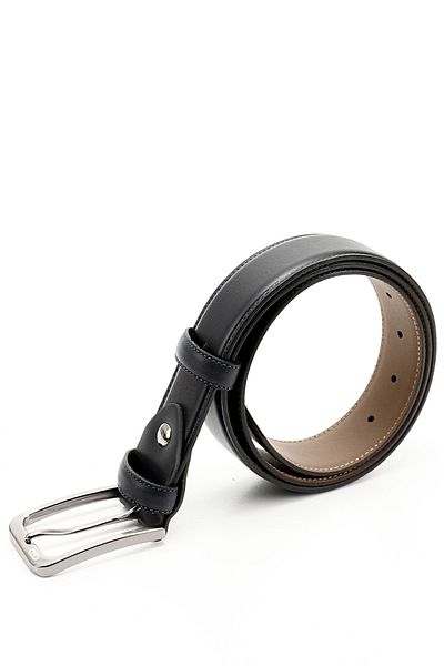 GÖNDERİ(R) Men's Navy Blue Antique Genuine Leather 3.5 cm Classic Belt