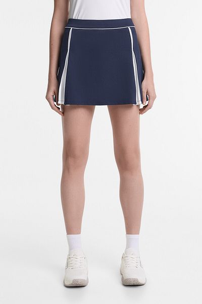 Oysho Contrast pleat piqué skirt