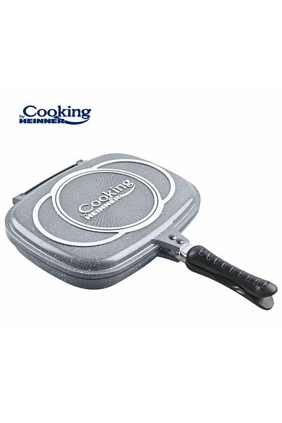 Cooking by Heinner ALUMINUM DOUBLE PAN 32 x 24 x 7.5 CM, GREY LINE