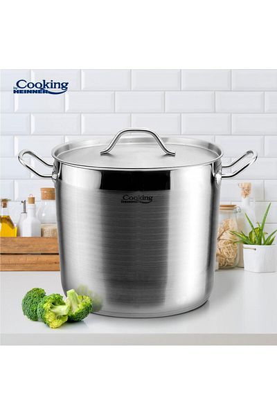 Cooking by Heinner STAINLESS STEEL POT + LID 22 x 17 CM, 6.4 L, MAESTRO