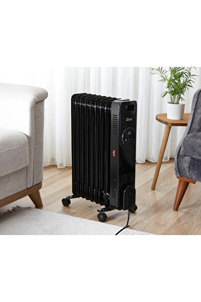 Zilan Aerotermă ZLN8416 Negru cu 9 elemente, putere 2000W, indicator LED