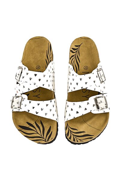 NOOSY Papuci de damă cu design Little Hearts imprimați