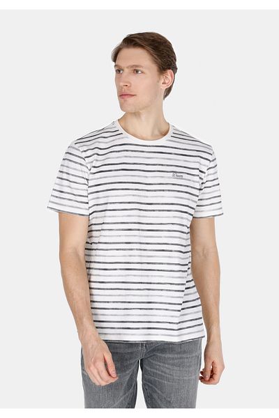 Colin's Regular Fit Round Neck Striped Men's Gray Short Sleeve T-Shirt