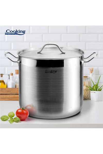 Cooking by Heinner STAINLESS STEEL POT + LID 30 x 23 CM, 16 L, MAESTRO