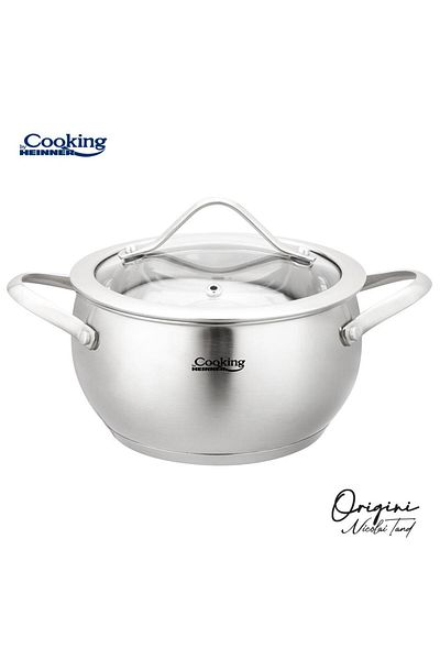 Cooking by Heinner STAINLESS STEEL SEMIPOT+LID 16X9 CM, 1.8L, NICOLAI TAND