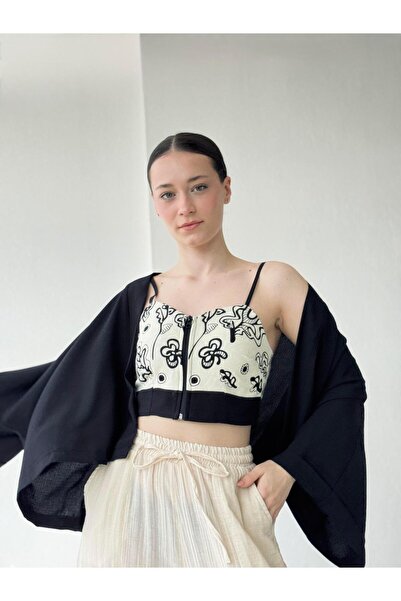 Retrobird "Γυναικεία παπούτσια με σχέδιο μπουστάκι με κρεμ-μαύρο Odanti Fermerli Gx9688"