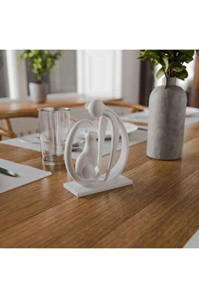 Genel Markalar Modern İnsan ve Kedi Heykeli | Sevgi & Dostluk Biblosu | Hayva...