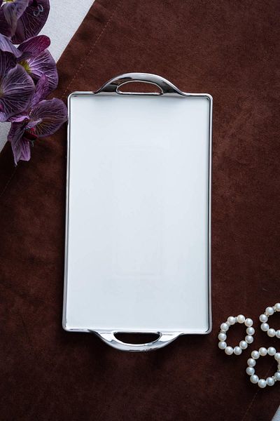 ACAR Arven Rectangular Silver Presentation Tray - 33 cm