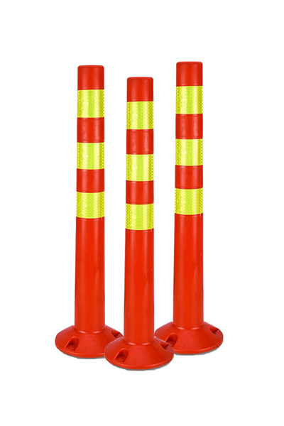 Generic 3 قطعة من عامود سلامة مرور قابل للطي بارتفاع 72 سم مع شريط عاكس | أعمدة  والحواجز الأمنية