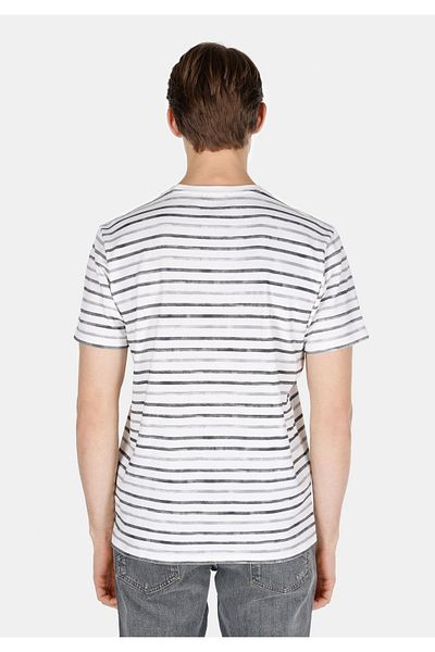 Colin's Regular Fit Round Neck Striped Men's Gray Short Sleeve T-Shirt
