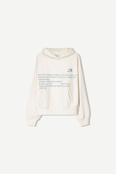 Bershka Printed boxy fit hoodie