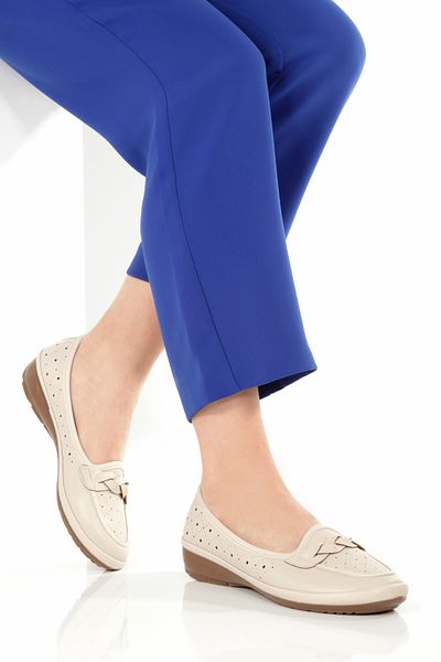 akay ayakkabı Laser, Saddle, Knitted Detailed Wedge Heel Comfort Casual Daily Walking Women's Shoes