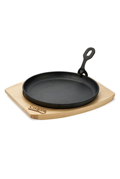 Heinner Platou servire rotund , 22 cm , fonta pura, cu maner detasabil si baz...