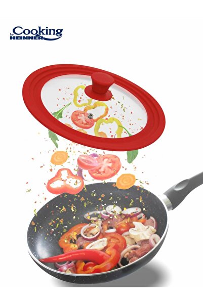 Heinner Bottle Lid With Silicone Edge Adjustable In 3 Sizes 22/24/26 Cm, Red, Cooking By