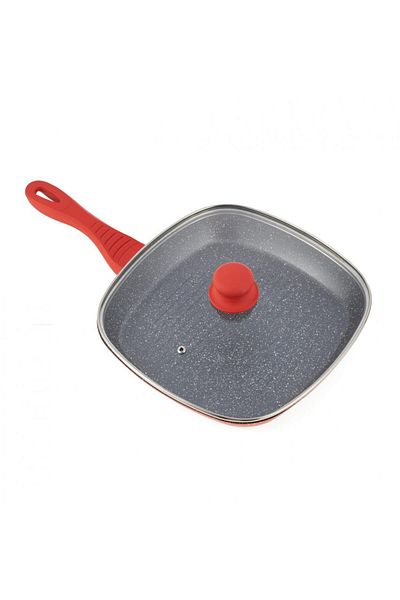 Cooking by Heinner ALUMINUM GRILL PAN + LID 28 x 4 CM, ORANGE GRAYS