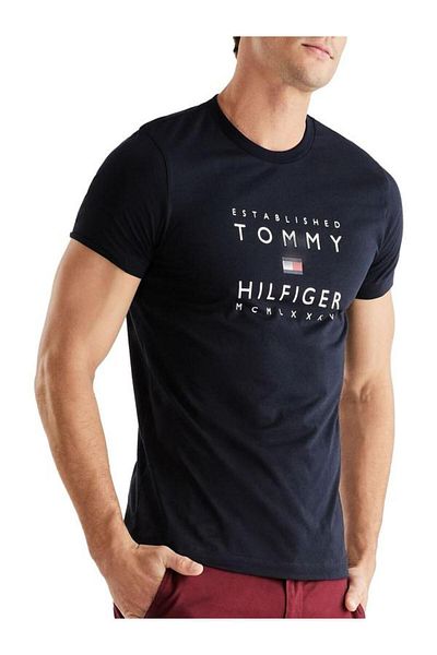 Tommy Hilfiger T-Shirt Regular Fit Tblueomodrá Stacked Mw0Mw29377