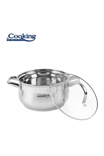 Cooking by Heinner STAINLESS STEEL CUTTER + LID 22 x 12.5 CM, 4.7 L, AMIRA