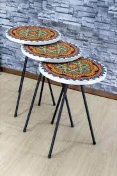 pazarella Zigon Sehpa Metal Ayak 2088 Desenli