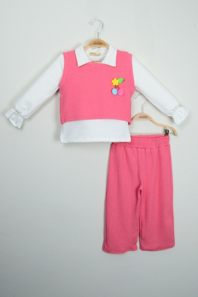 Z B Bebe سترة تريكو ومجموعة من قطعتين مضلعة