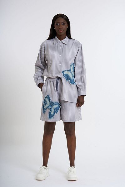 HANIQA Bow Detailed Shorts Set