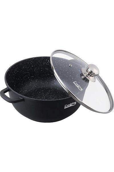 Cooking by Heinner CAST ALUMINUM POT + GLASS LID, 40X17.5 CM, 18.5 L, DARK LINE