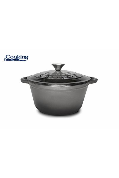 Cooking by Heinner Marble Grey Semi-Pot With Lid, Enameled Cast Iron, 24x11.5 Cm, ​​4 L