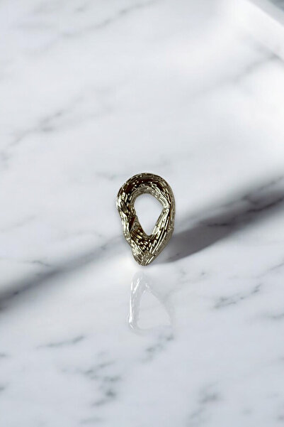 Trend aksesuar Metal Çizgi Dokulu Oval Broş