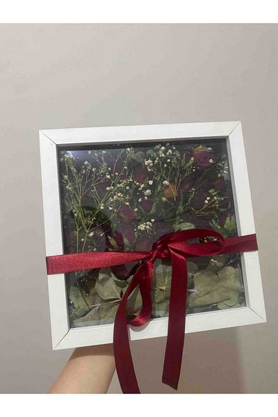 fy design 25X25 White Rose Box Deep Memory Frame Flower Box