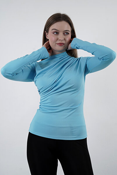 Hebb Club Kadın Sendy Kumaş Drapeli Bluz