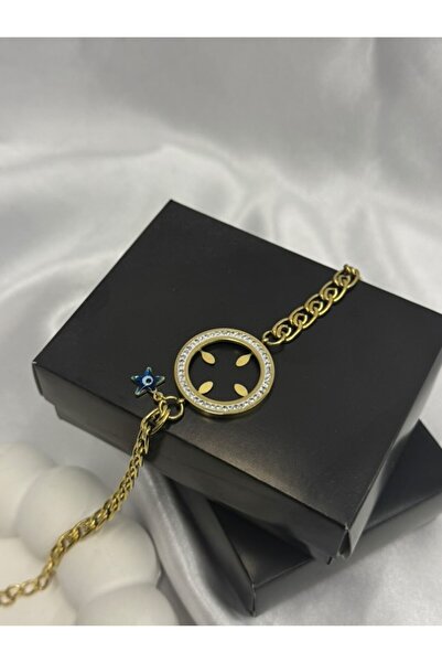 LOVELYSTORE Zincirli İçi Boş veya Dolu Çeyrek Altın Çerçeveli Zirkon Taş İşle...