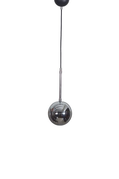 Luzarana Nova Smoked Glass Chrome-Black Metal Design Luxury Pendant Lamp Chandelier