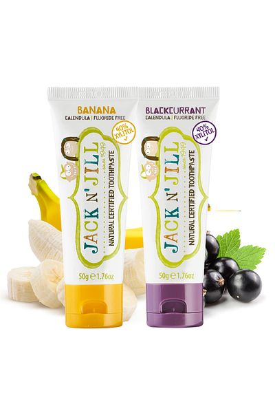 Jack N'Jill Jack N' Jill Jack N Jill Natural Toothpaste - Banana & Black Currant Flavored 2-Pack (2X50G)