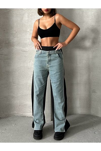ADA MODA Pantaloni evazati din fas cu denim