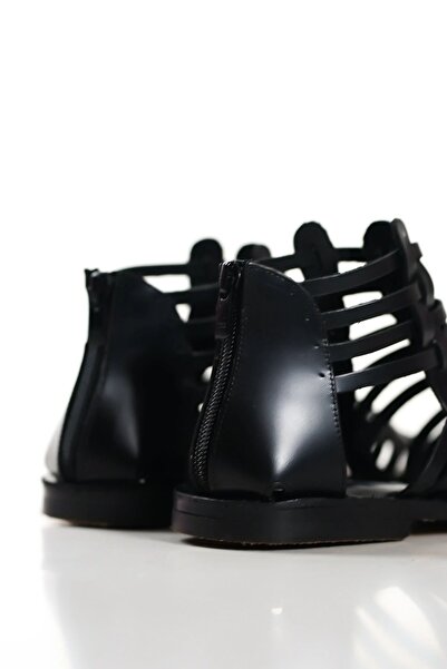 inyola Kadın Hakiki Deri Fermuarlı  Bodrum Sandaleti 6255