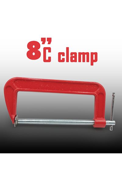 Generic 8-Inch C Clamp Heavy Duty Cast Iron Body with Sliding T-Bar, Chrome Plated Screw, Swivel Pad