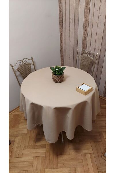 gonk Round, Solid Color, Duck (Liquid Pusher, Stain Proof) Fabric, Tablecloth