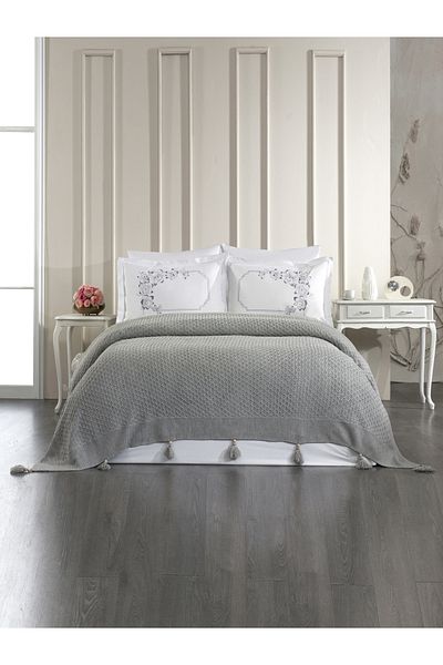 Levanzo Dolce Gray 6 Piece Knitted Blanket Set