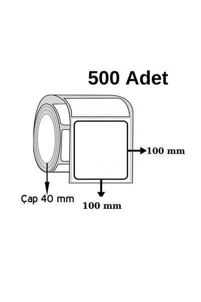 Oyga Thermal Label - 100x100 Mm, 500 Rolls, 1 Roll (500 Pieces)